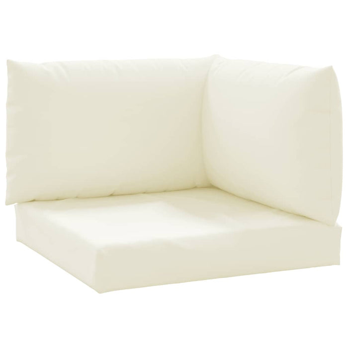 Perne de canapea din paleți, 3 buc., alb crem, material textil WALTI