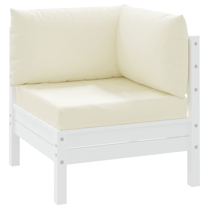 Perne de canapea din paleți, 3 buc., alb crem, material textil WALTI