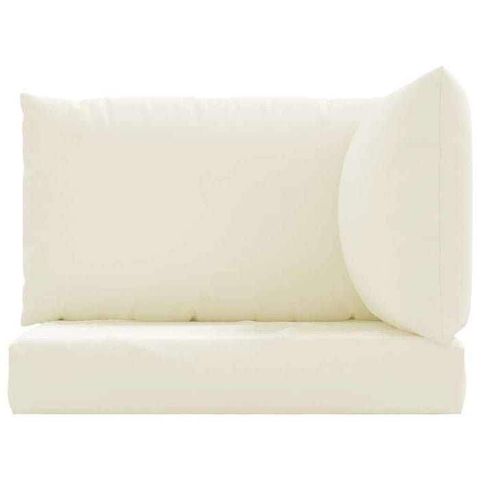 Perne de canapea din paleți, 3 buc., alb crem, material textil WALTI
