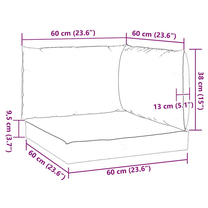 Perne pentru canapea din paleți, 3 buc., verde, textil - WALTI WALTI