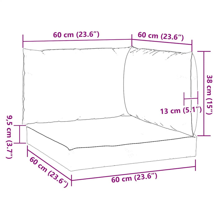 Perne pentru canapea din paleți, 3 buc., roșu, material textil - WALTI WALTI