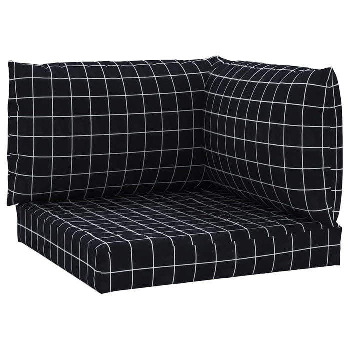 Perne pentru paleți, 3 buc, negru, model carouri, textil oxford - WALTI WALTI