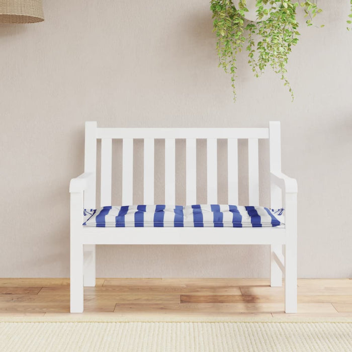 Perne bancă grădină, dungi albastre/albe, 110x50x7 cm, textil WALTI