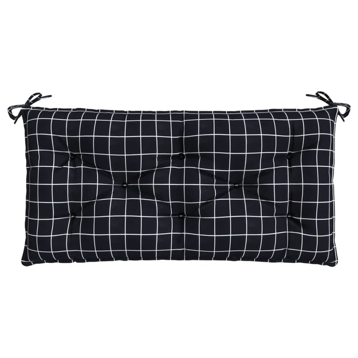 Pernă bancă de grădină, negru, 110x50x7cm, carouri, textil WALTI
