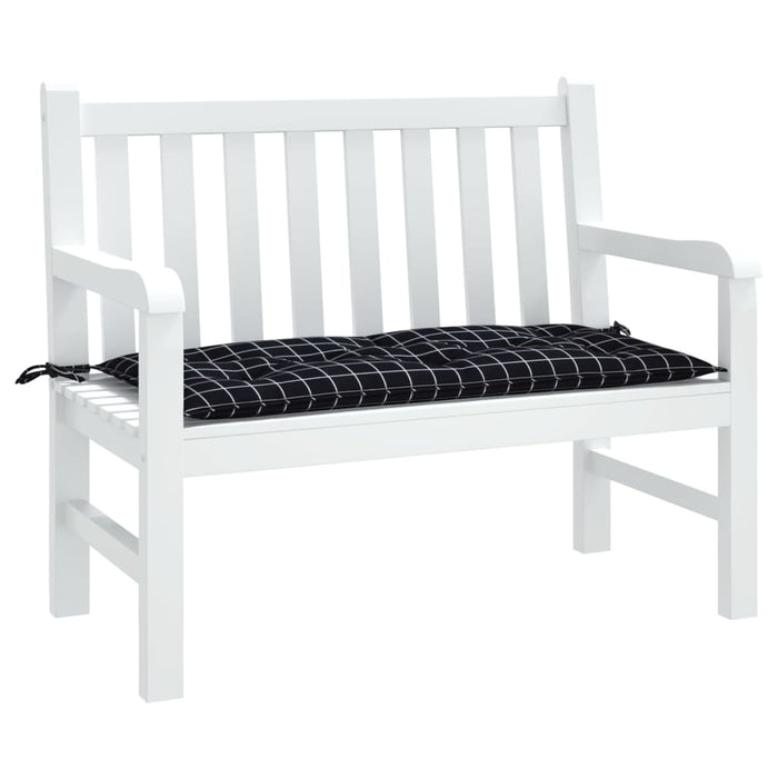 Pernă bancă de grădină, negru, 110x50x7cm, carouri, textil WALTI