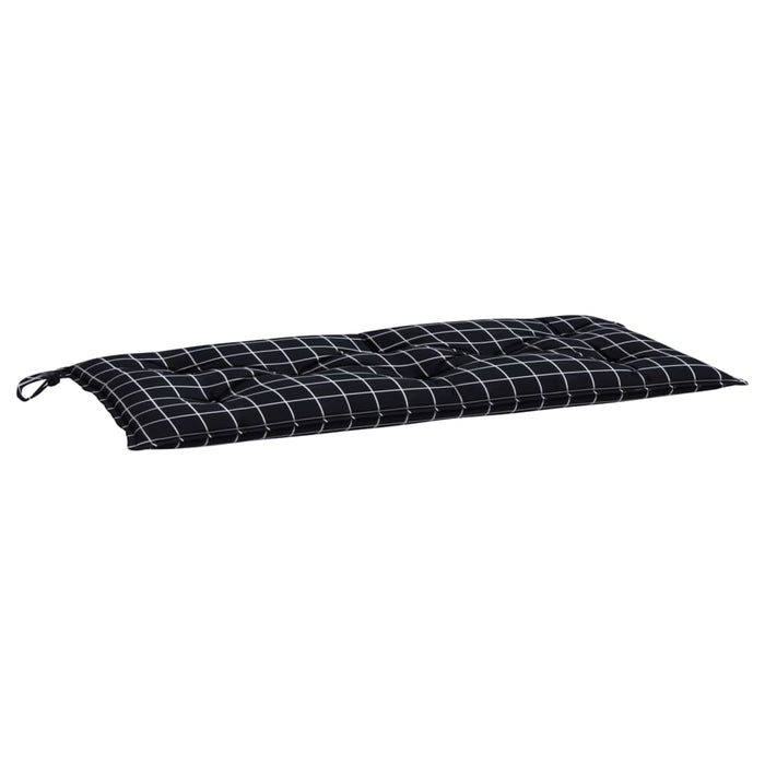 Pernă bancă de grădină, negru, 110x50x7cm, carouri, textil WALTI