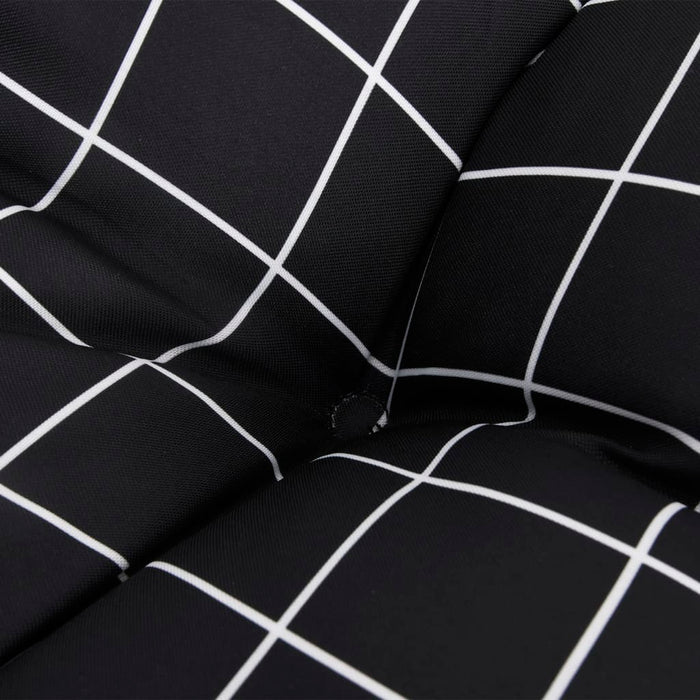 Pernă bancă de grădină, negru, 110x50x7cm, carouri, textil WALTI