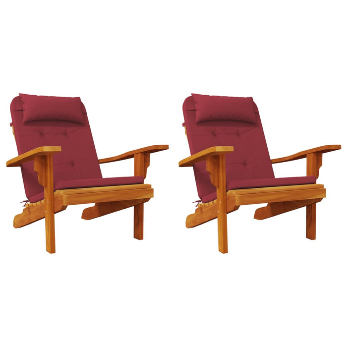 Perne pentru scaun Adirondack, 2 buc, roșu vin, textil oxford - WALTI WALTI