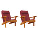 Perne pentru scaun Adirondack, 2 buc, roșu vin, textil oxford - WALTI WALTI
