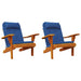 Perne pentru scaune Simplu 2 pcs albastru 58 x 77 x 4,5 cm - WALTI WALTI
