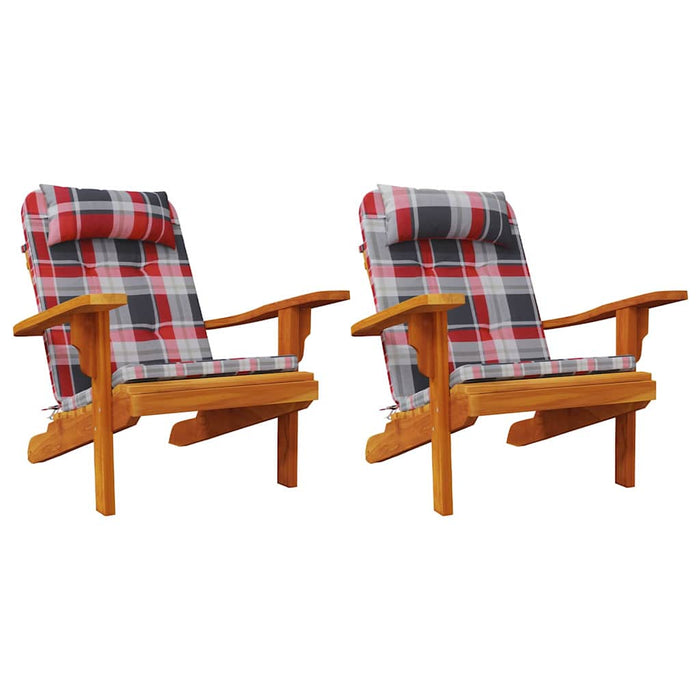 Perne pentru scaune 2 pcs Verificare Roșie 58 x 77 x 4,5 cm - WALTI WALTI