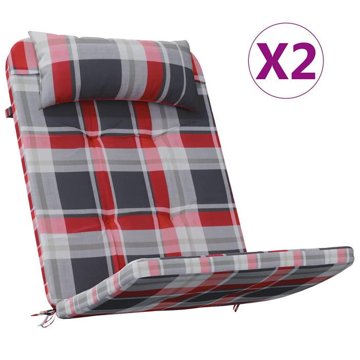 Perne pentru scaune 2 pcs Verificare Roșie 58 x 77 x 4,5 cm - WALTI WALTI