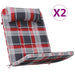 Perne pentru scaune 2 pcs Verificare Roșie 58 x 77 x 4,5 cm - WALTI WALTI