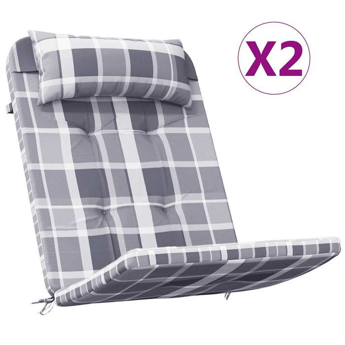 Perne scaun Adirondack, 2 buc, gri, careuri, textil oxford WALTI