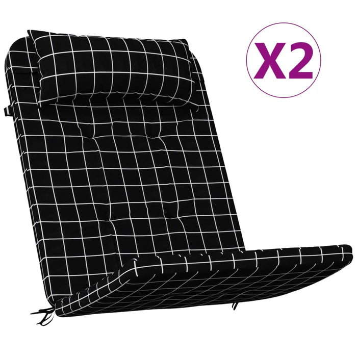 Perne scaun Adirondack, 2 buc, negru, careuri, textil oxford WALTI
