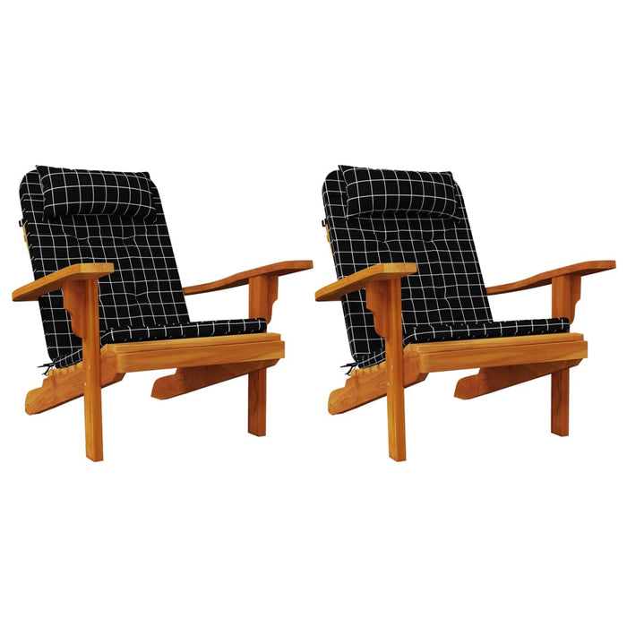 Perne scaun Adirondack, 2 buc, negru, careuri, textil oxford WALTI