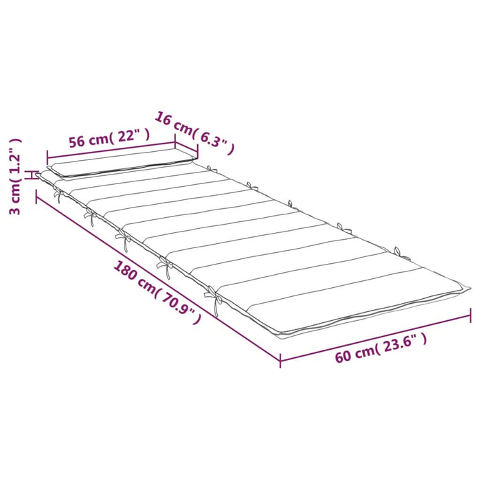 Pernă de șezlong, antracit, 180x60x3 cm, textil Oxford - WALTI WALTI