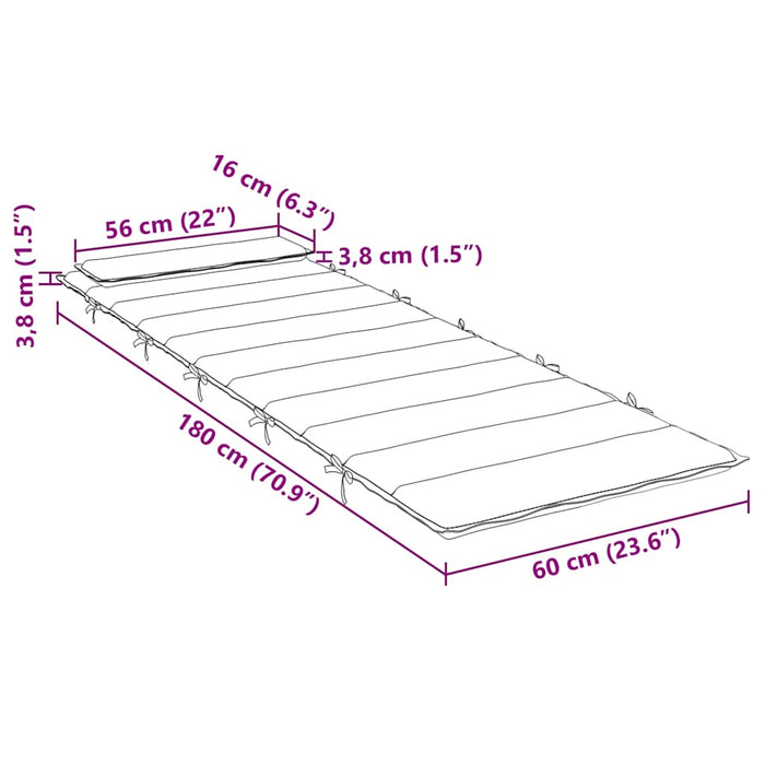 Pernă de șezlong, gri, 180x60x4 cm, textil Oxford - WALTI WALTI