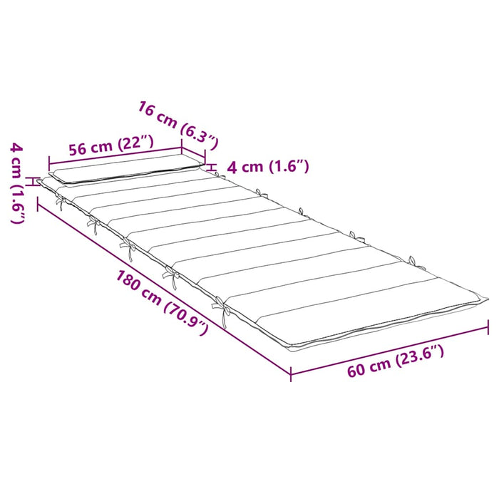 Pernă de șezlong, negru, 180x60x4 cm, textil Oxford - WALTI WALTI