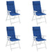 Perne scaun spătar înalt 6 buc albastru regal, țesătură Oxford - WALTI WALTI