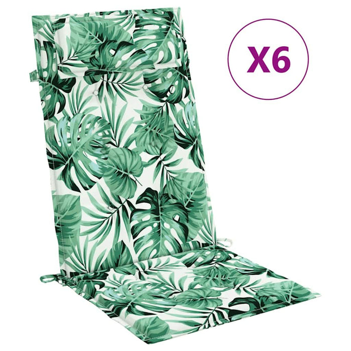 Perne de scaun spătar înalt, 6 buc, model frunze, textil Oxford - WALTI WALTI