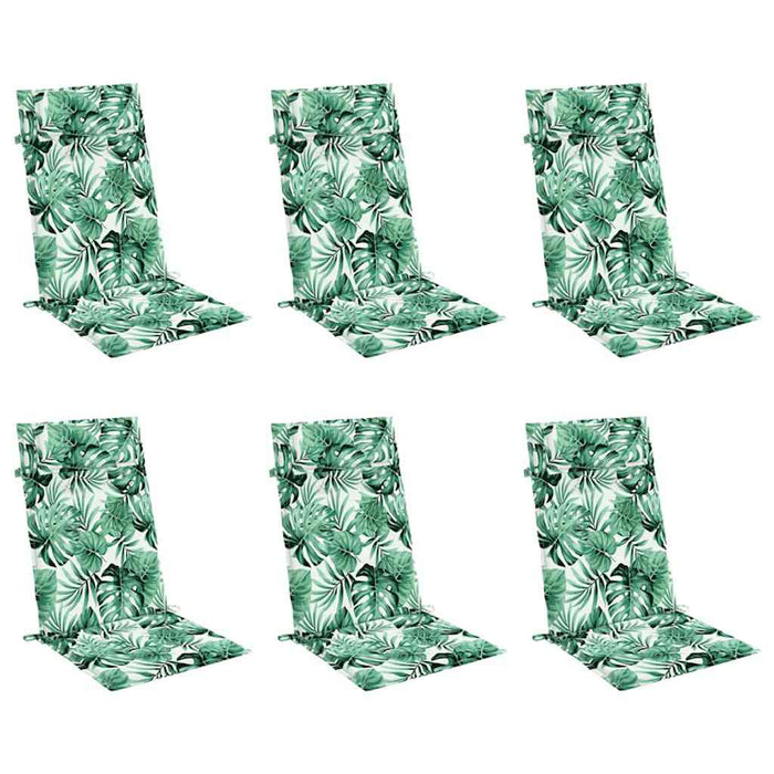 Perne de scaun spătar înalt, 6 buc, model frunze, textil Oxford - WALTI WALTI