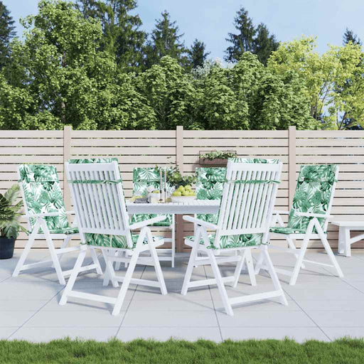 Perne de scaun spătar înalt, 6 buc, model frunze, textil Oxford - WALTI WALTI
