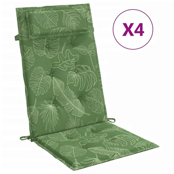 Perne de scaun spătar înalt, 4 buc, model frunze, textil Oxford WALTI
