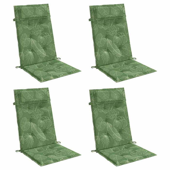 Perne de scaun spătar înalt, 4 buc, model frunze, textil Oxford WALTI