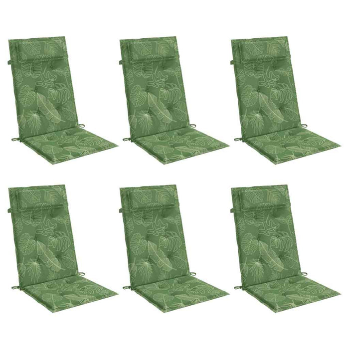 Perne de scaun spătar înalt, 6 buc, model frunze, textil Oxford - WALTI WALTI