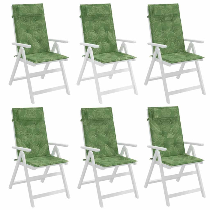 Perne de scaun spătar înalt, 6 buc, model frunze, textil Oxford - WALTI WALTI
