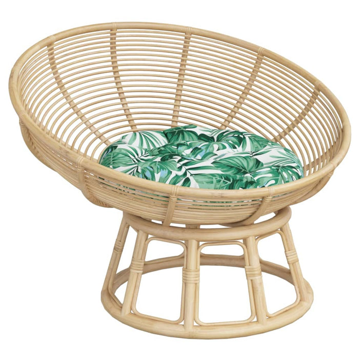 Pernă rotundă, model frunze, Ø 60 x 11 cm, țesătură Oxford - WALTI WALTI