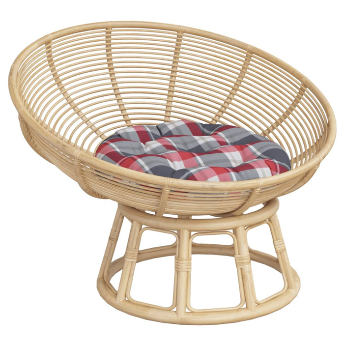 Pernă rotundă, roșu, Ø 60x11 cm, țesătură Oxford, model carouri - WALTI WALTI