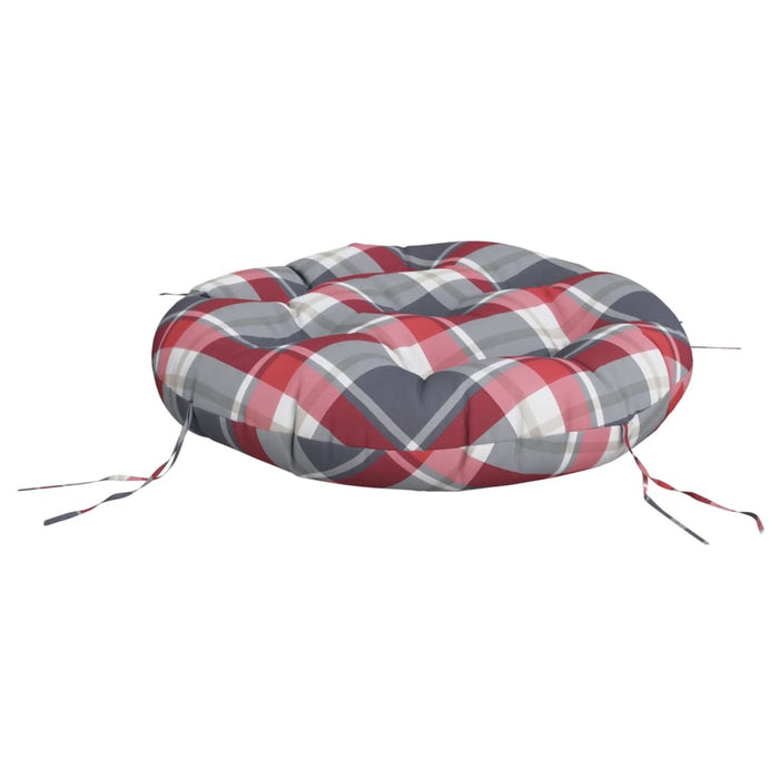 Pernă rotundă, roșu, Ø 60x11 cm, țesătură Oxford, model carouri - WALTI WALTI