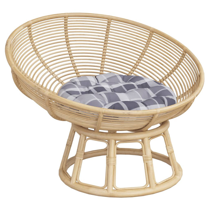 Pernă rotundă, gri, Ø 60x11 cm, țesătură Oxford, model carouri - WALTI WALTI