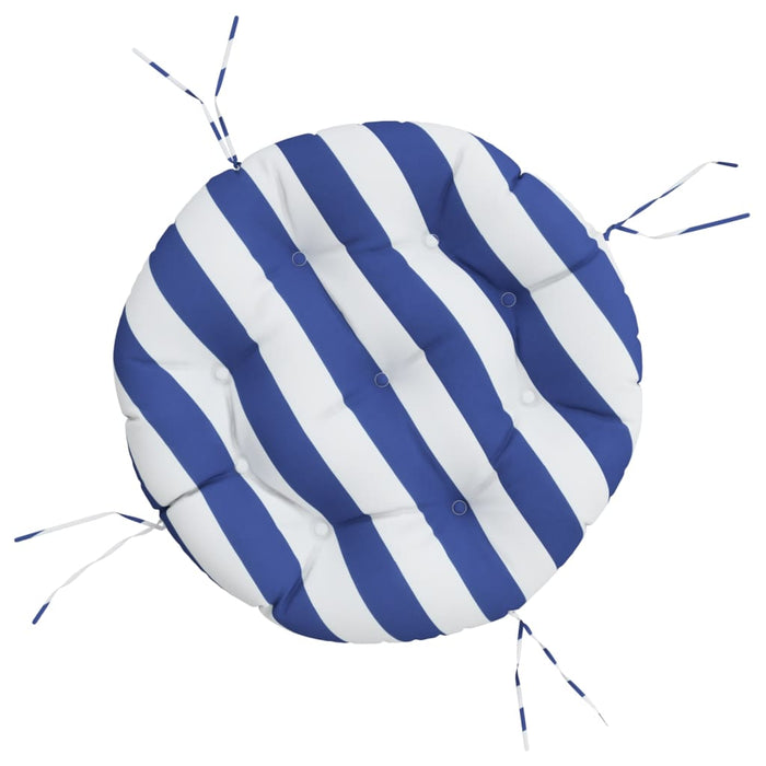 Pernă rotundă dungi albastre/albe, Ø60 x11 cm, textil Oxford WALTI