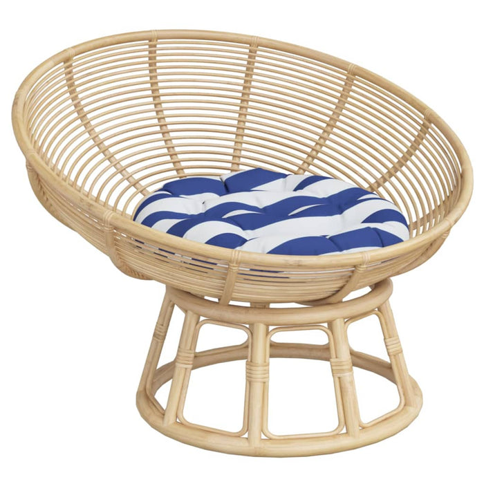 Pernă rotundă dungi albastre/albe, Ø60 x11 cm, textil Oxford WALTI