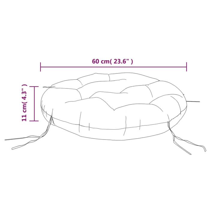 Pernă rotundă dungi albastre/albe, Ø60 x11 cm, textil Oxford WALTI