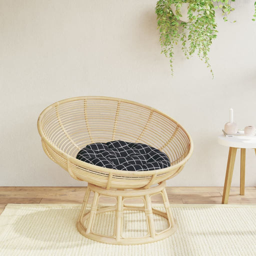 Pernă rotundă, negru, Ø 60x11cm, țesătură Oxford, model carouri - WALTI WALTI