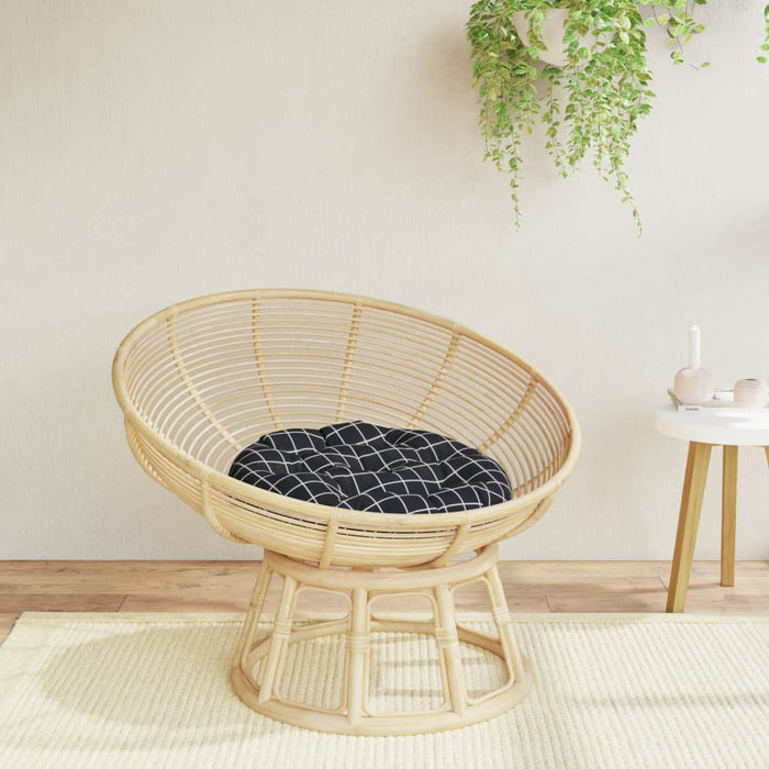 Pernă rotundă, negru, Ø 60x11cm, țesătură Oxford, model carouri - WALTI WALTI