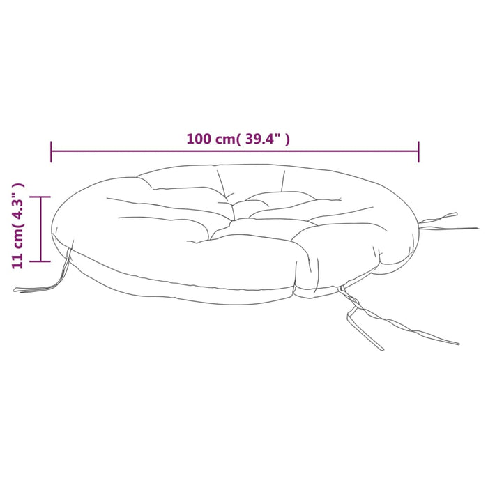 Pernă rotundă, model frunze, Ø 100 x 11 cm, țesătură Oxford - WALTI WALTI