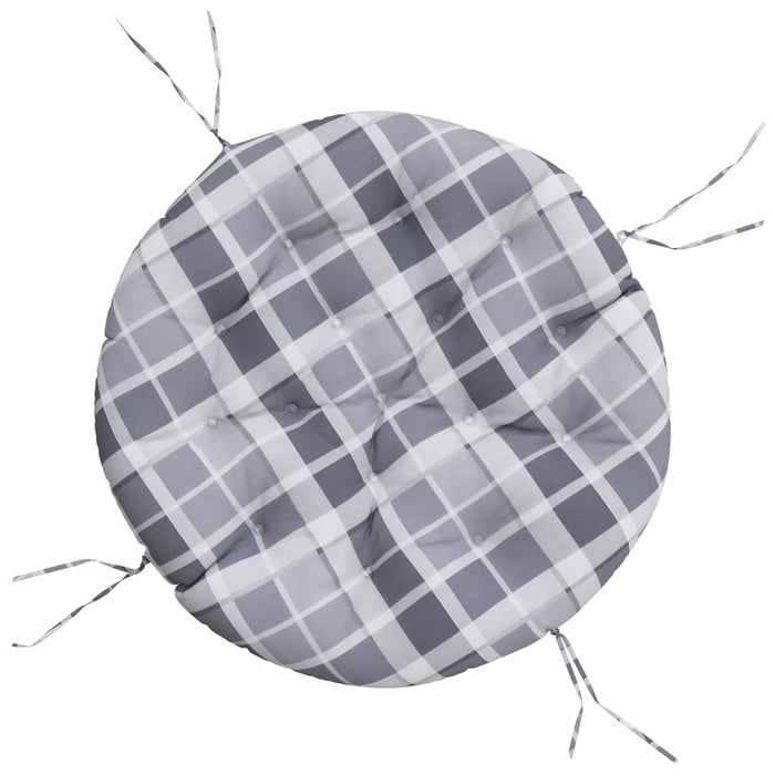 Pernă rotundă, gri, Ø 100x11 cm, țesătură Oxford, model carouri - WALTI WALTI