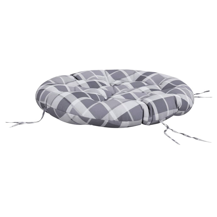 Pernă rotundă, gri, Ø 100x11 cm, țesătură Oxford, model carouri - WALTI WALTI