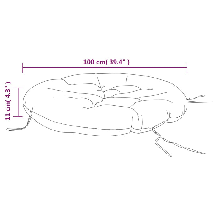 Pernă rotundă dungi albastre/albe, Ø100 x11 cm, textil Oxford - WALTI WALTI