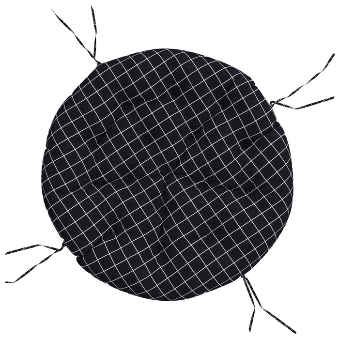 Pernă rotundă negru Ø 100x11 cm țesătură Oxford model carouri - WALTI WALTI