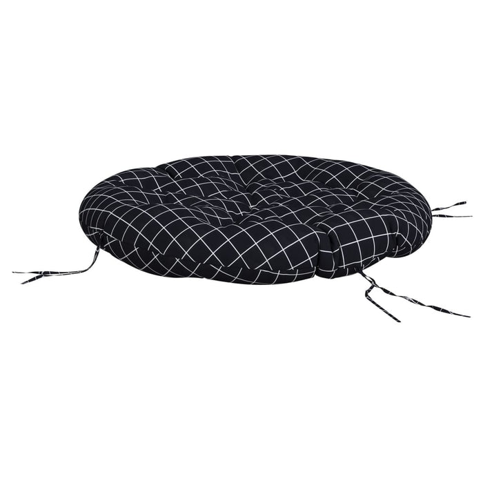 Pernă rotundă negru Ø 100x11 cm țesătură Oxford model carouri - WALTI WALTI