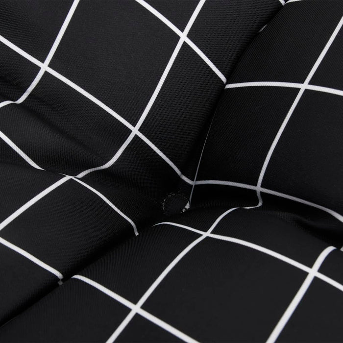 Pernă rotundă negru Ø 100x11 cm țesătură Oxford model carouri - WALTI WALTI