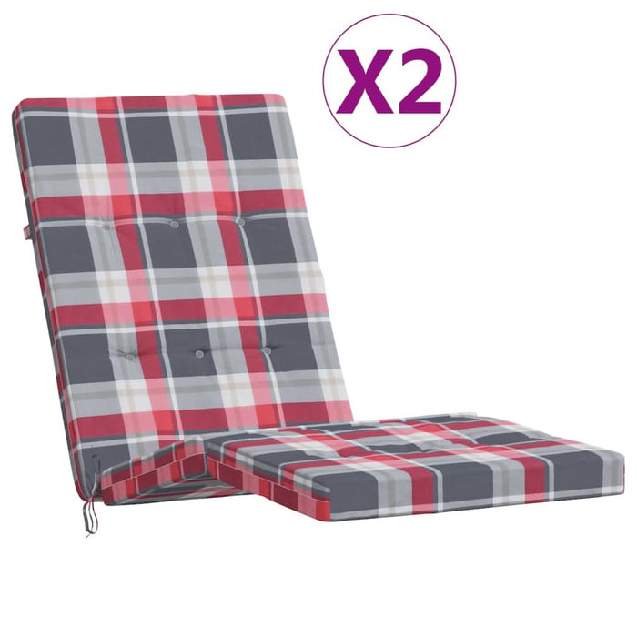 Perne scaun de terasă, 2 buc, roșu, carouri, textil Oxford - WALTI WALTI