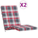 Perne scaun de terasă, 2 buc, roșu, carouri, textil Oxford - WALTI WALTI