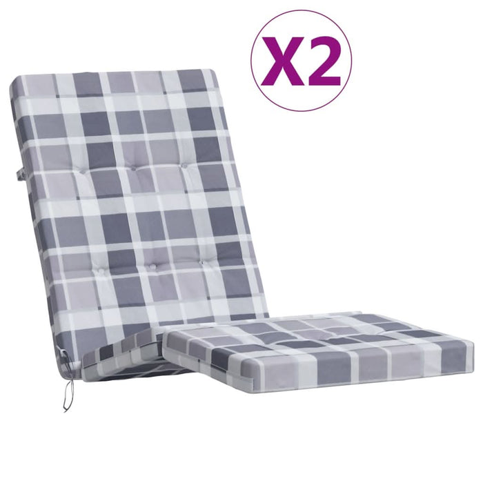 Perne scaun de terasă, 2 buc, gri, carouri, textil Oxford - WALTI WALTI